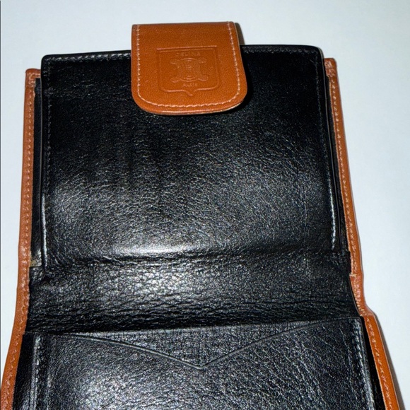 Celine Kisslock Black and Brown Leather Wallet - Picture 12 of 14